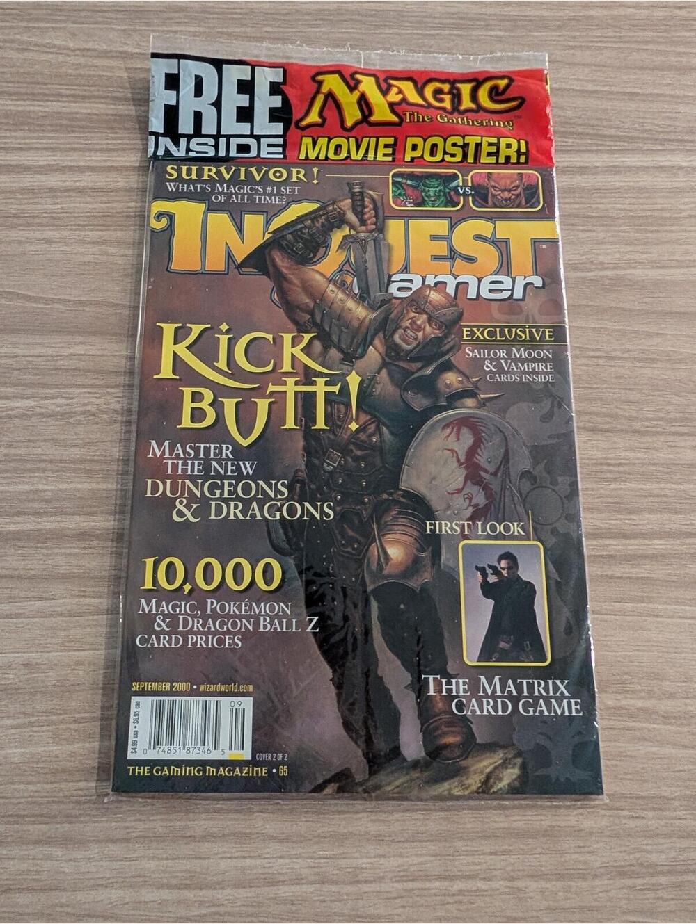 Vintage September 2000 Inquest Gamer Magazine with Magic: The Gathering Poster